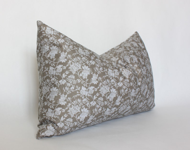 Neutral Floral Lumbar Pillow Cover Brown Floral Pillow Cover Etsy