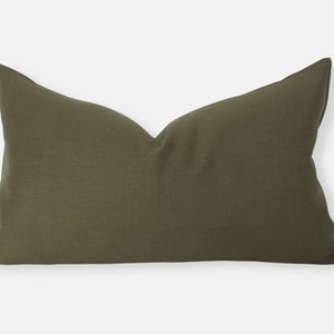 Olive Lumbar Pillow Cover, Olive Throw Pillow, Dark Green Lumbar, Lumbar Pillow Cover, Green Cushion Cover, Olive Lumbar Pillow | Dark Olive