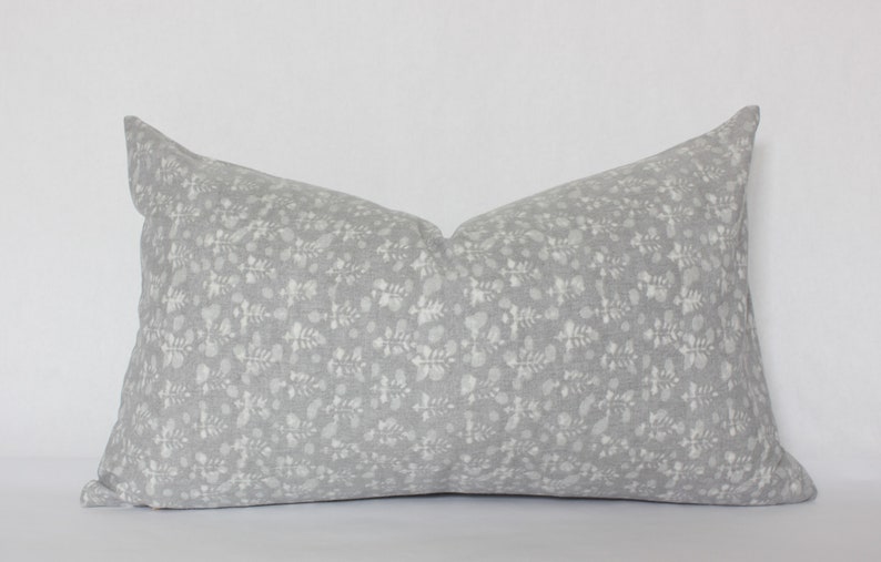 Neutral Floral Lumbar 12x20 Lumbar Pillow Cover 12x20 Grey Etsy