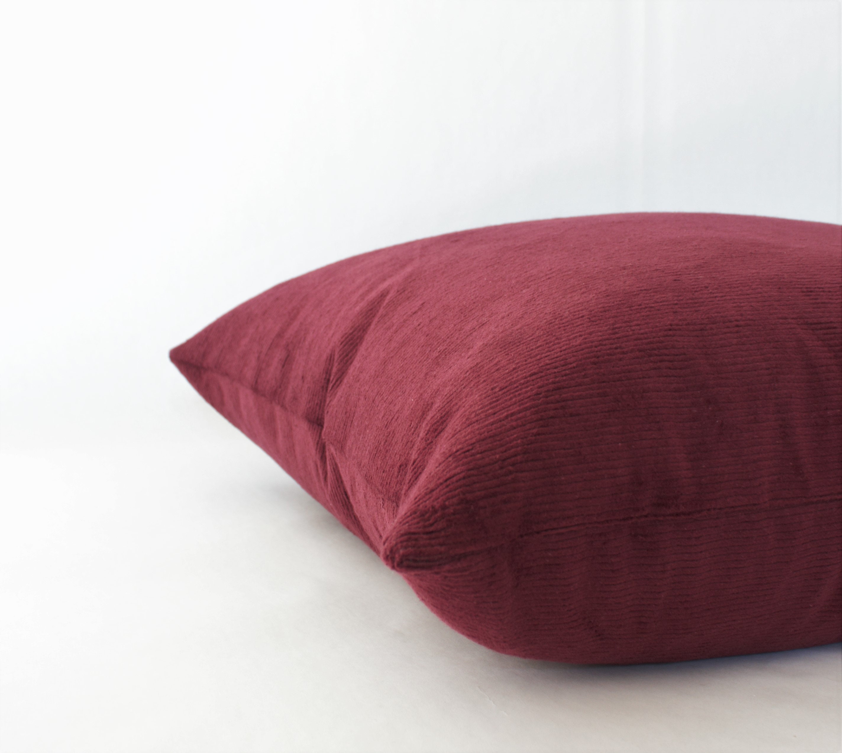 Burgundy Throw Pillow Covers 20x20 Velvet Plum Pillow Cover Etsy