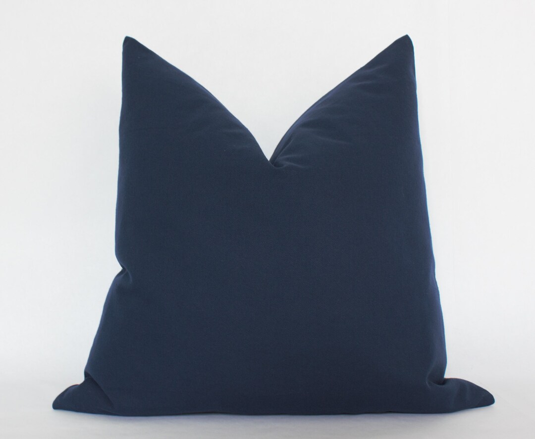 Navy Pillow Covers 20x20 Dark Blue Throw Pillows Solid Navy Etsy
