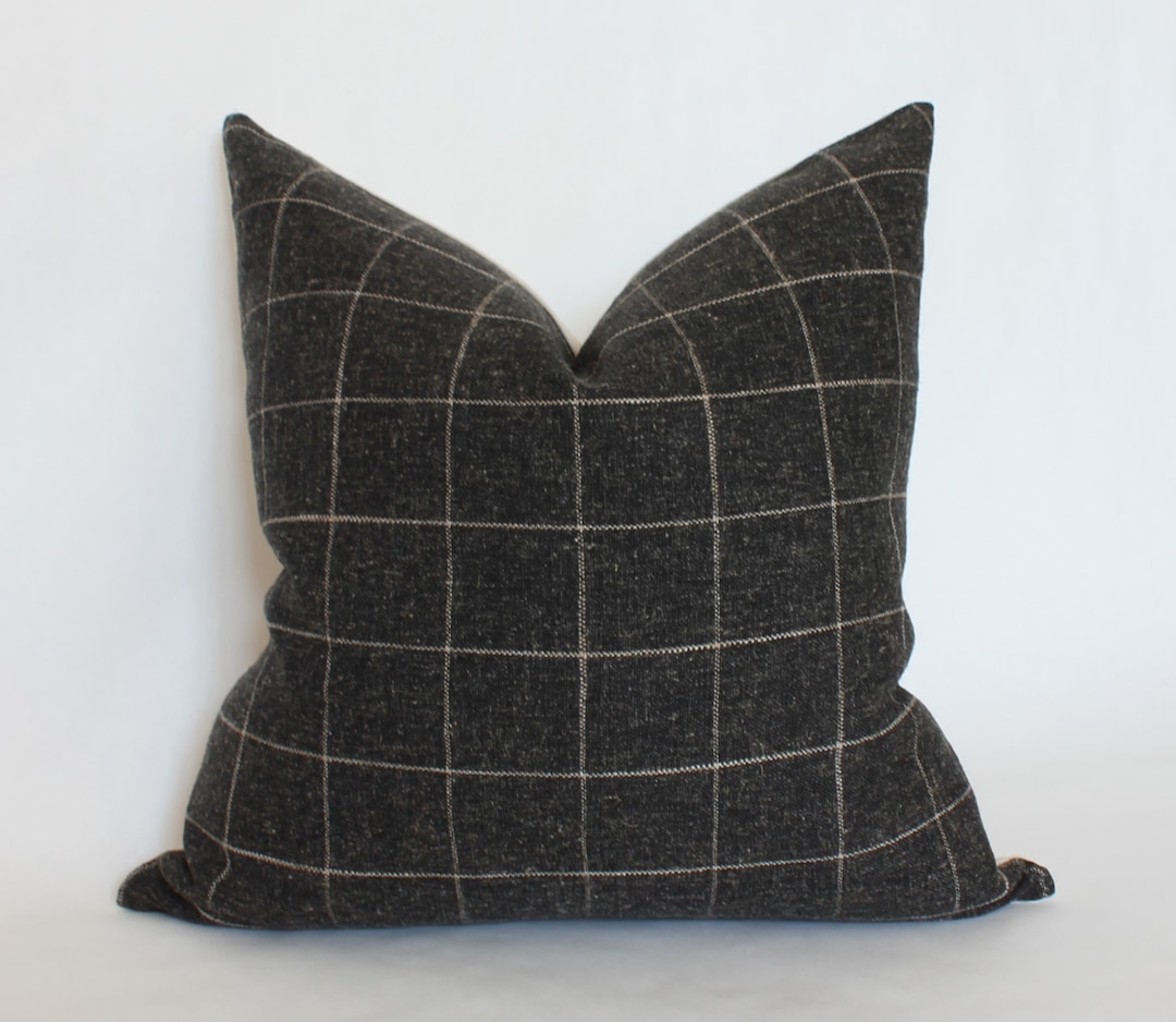 Charcoal Throw Pillow Cover 22x22