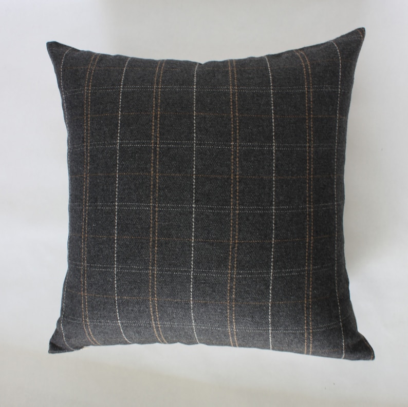 black plaid pillow cover 20x20