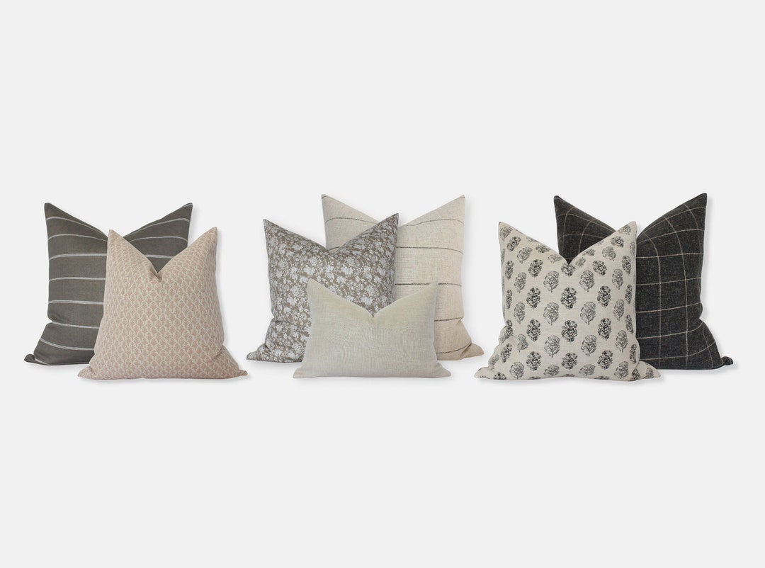 Sectional Pillow Set, Neutral Pillow Cover Set, Sectional Pillow Combo