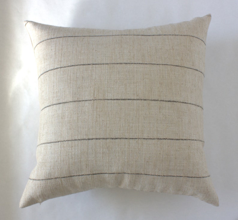 ivory striped throw pillow