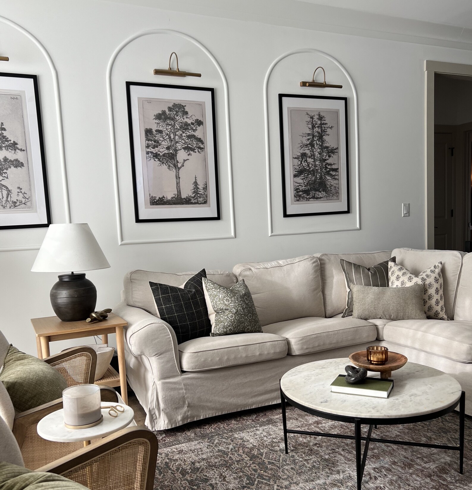 Sectional Sofa Pillow Covers Neutral Pillow Combinations Etsy