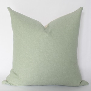 Pale Green Throw Pillow 18x18, Sage Green Pillow Cover 20x20, Light Green Pillow, Pastel Green Pillow, Seafoam Cushion Cover, Beige Green