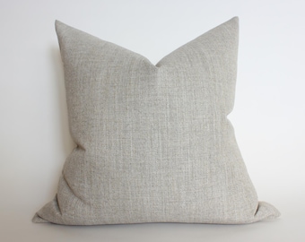 Solid Gray Pillow Cover, Warm Gray Herringbone Throw Pillow, Gray Textured Cushion Cover, Neutral Pillow Cover, Layering Pillow || Pelham