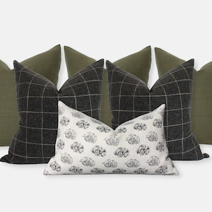 Kissen-Set für Bett, Olivgraue Kissen für Schlafzimmer, King Bed Kissen-Kombinations-Set, Bett-Kissen-Set, Grüne Euro-Kissenbezüge || Viktoria