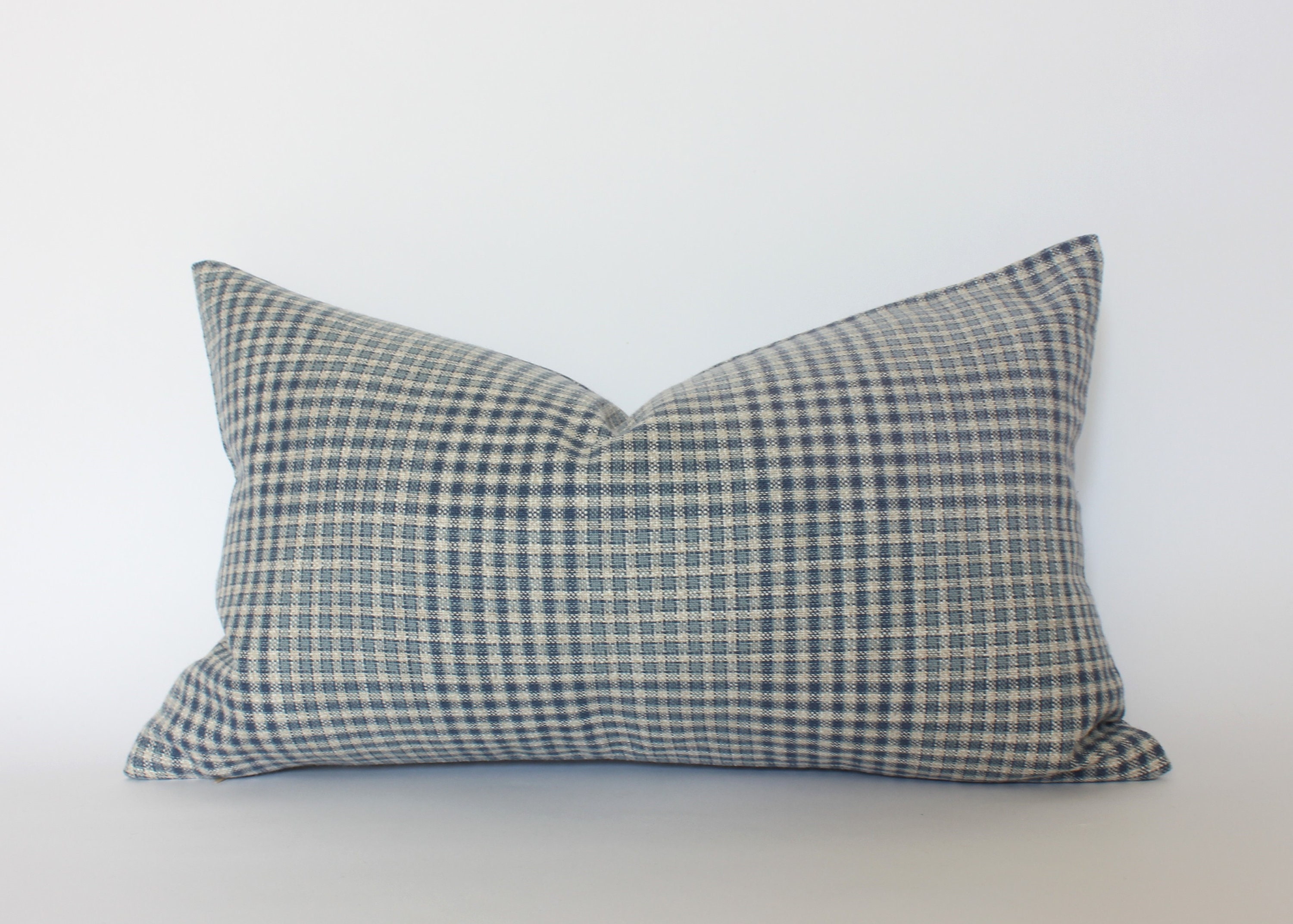 Blue gingham pillow hotsell