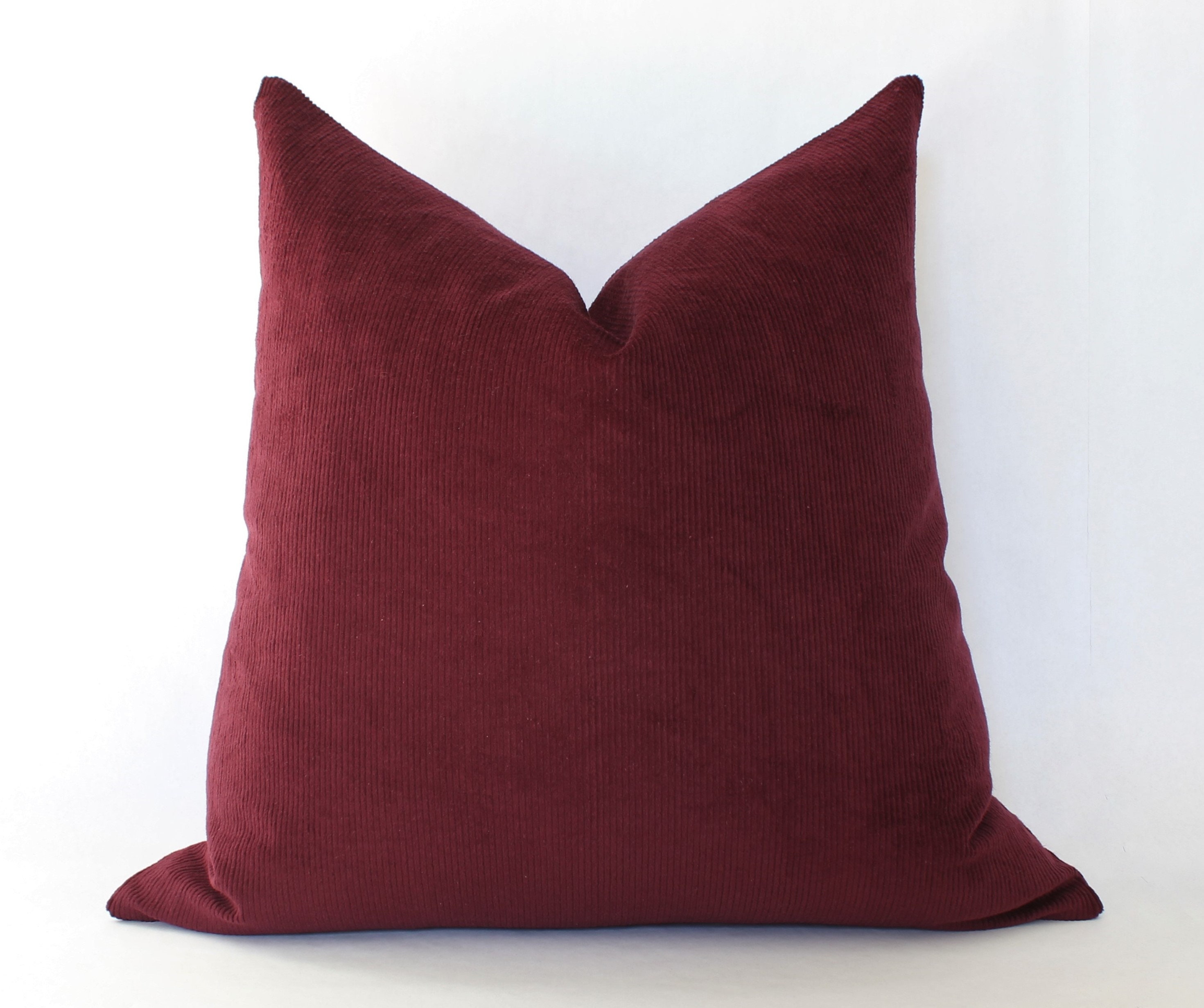 Burgundy Throw Pillow Covers 20x20 Velvet Plum Pillow Cover Etsy