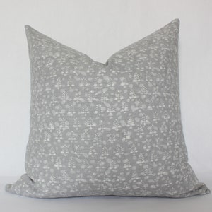 Neutral Throw Pillows 20x20, Neutral Floral Throw Pillow, Grey and White Pillow Cover 18x18, Neutral Pillow Covers, Gray Floral Pillow Cover