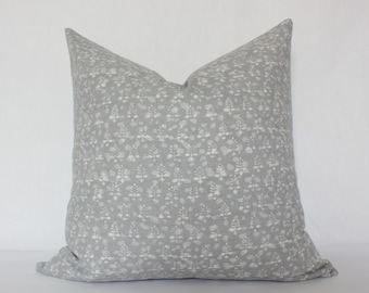 Neutral Throw Pillows 20x20, Neutral Floral Throw Pillow, Grey and White Pillow Cover 18x18, Neutral Pillow Covers, Gray Floral Pillow Cover
