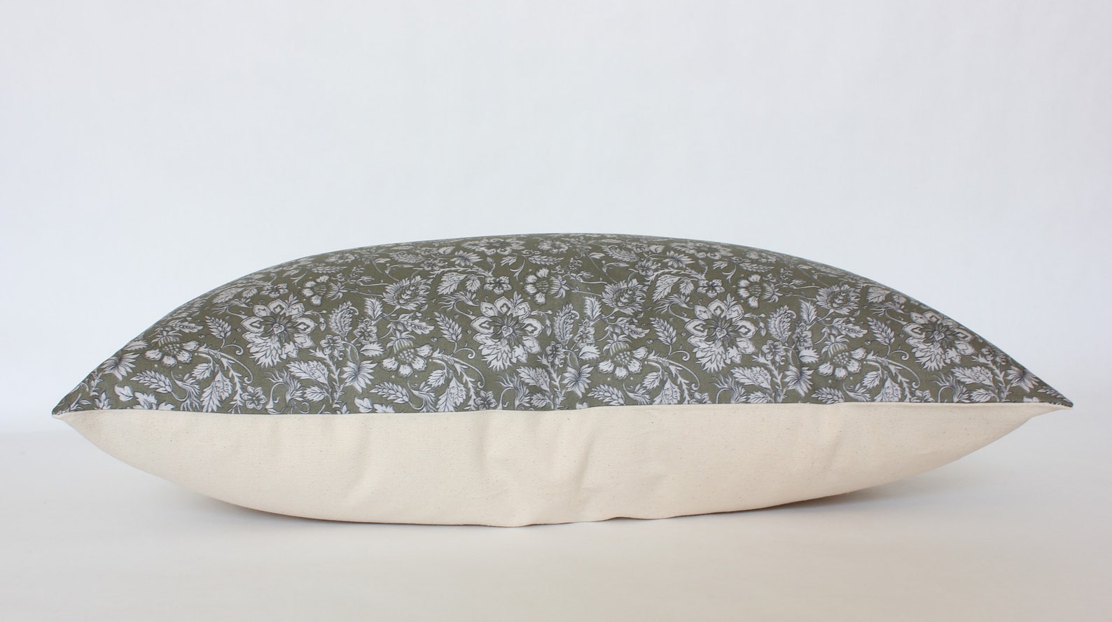 Olive Floral Pillow Dark Green Floral Pillow Cover 20x20 Etsy