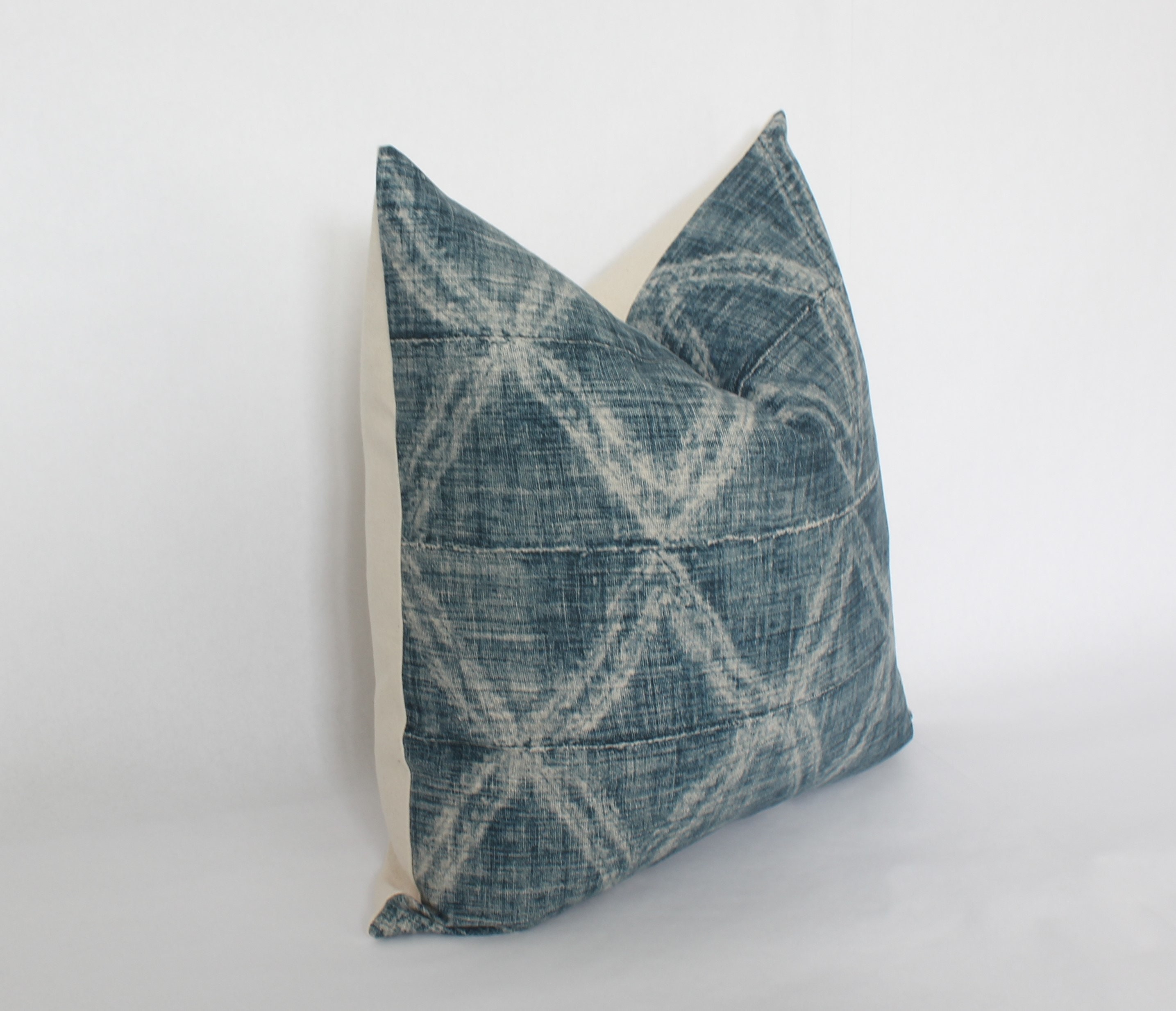 Denim Teal Throw Pillow Covers 20x20 Beige and Teal Pillow Etsy