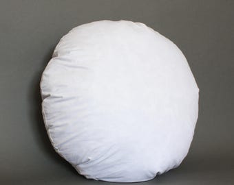 Round Pillow Insert, Feather Down Round Pillow Form 12" to 36", Circle Pillow Insert, Feather & Down Cushion, Cotton Cover
