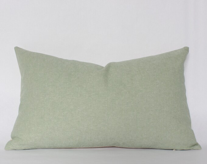 Sage Green Lumbar Pillow 12x20 Light Green Lumbar Throw Etsy