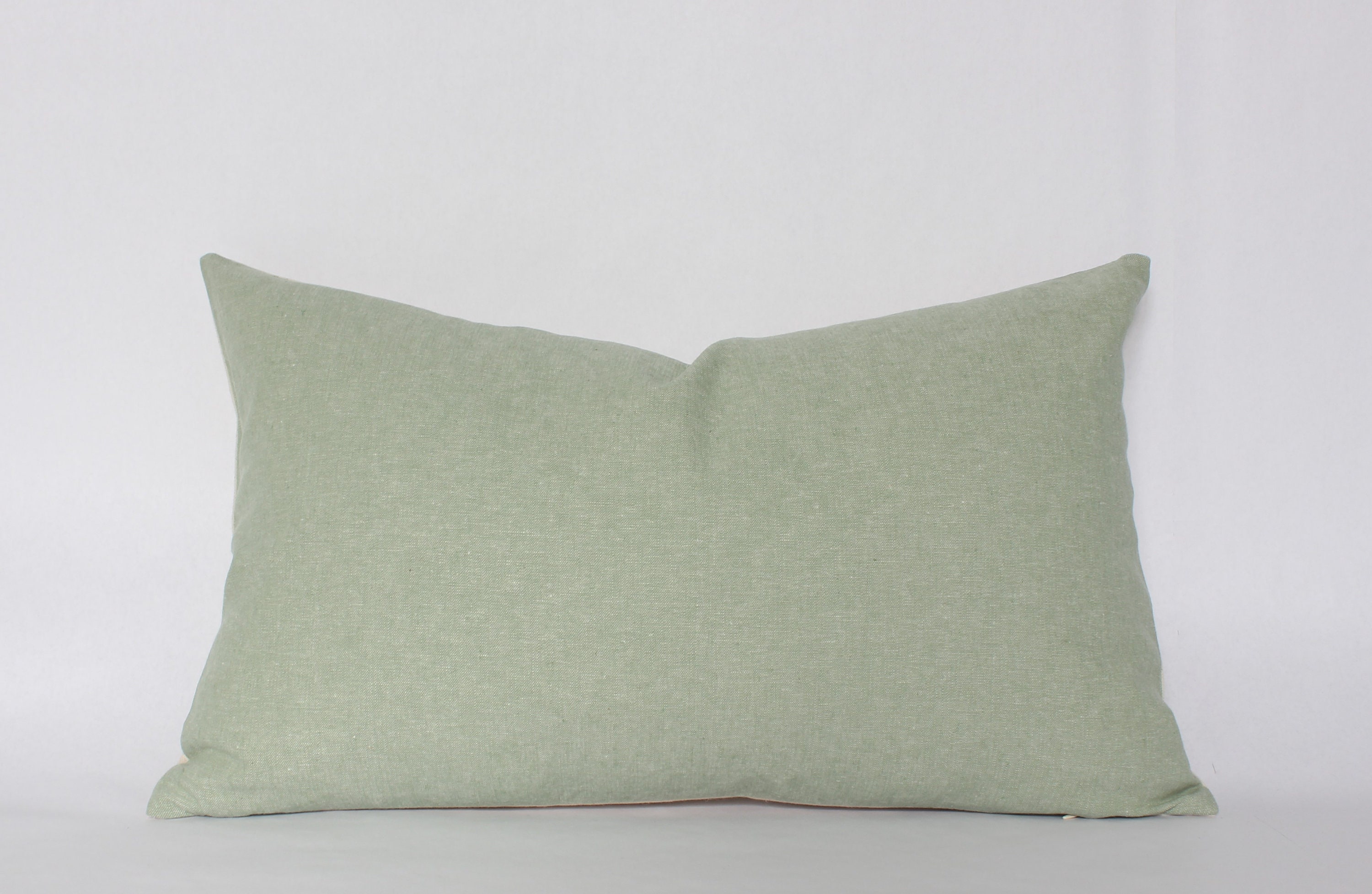 Two Light Green White Size 18”x18” Throw Pillows Cotton Cushion