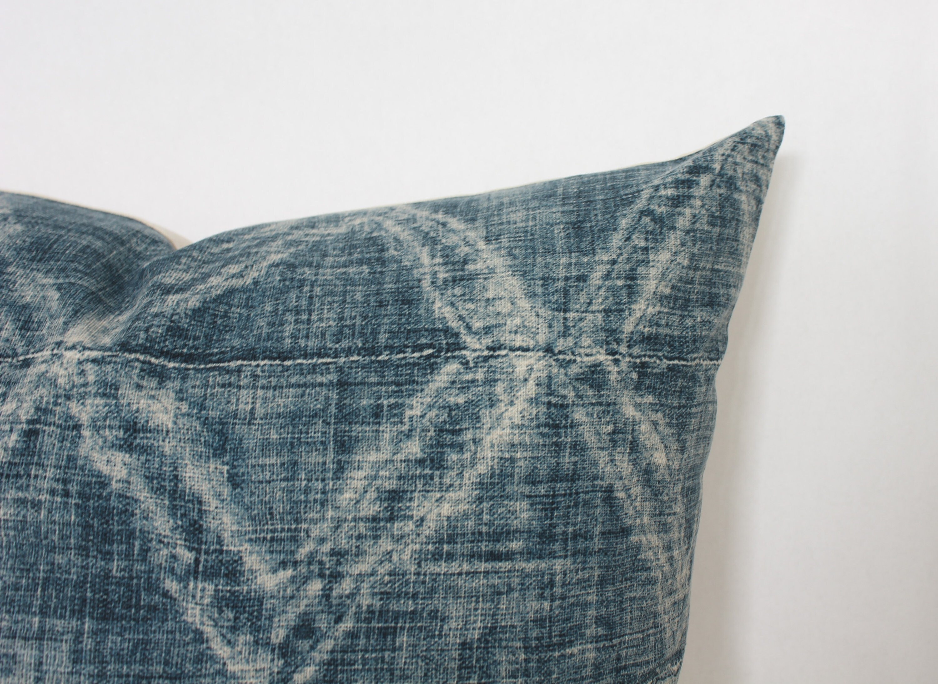 Denim Teal Throw Pillow Covers 20x20 Beige and Teal Pillow Etsy