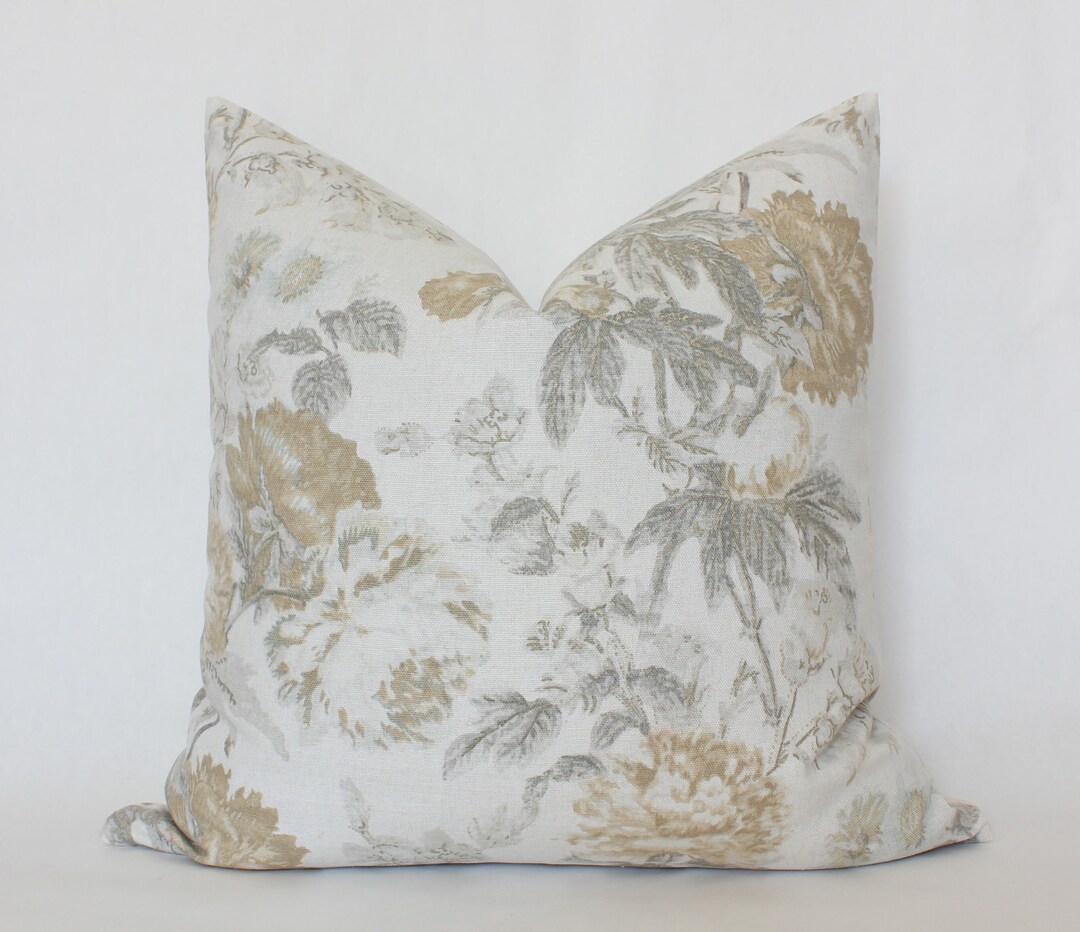 Neutral Floral Throw Pillows Floral Pillow Covers 20x20 Etsy