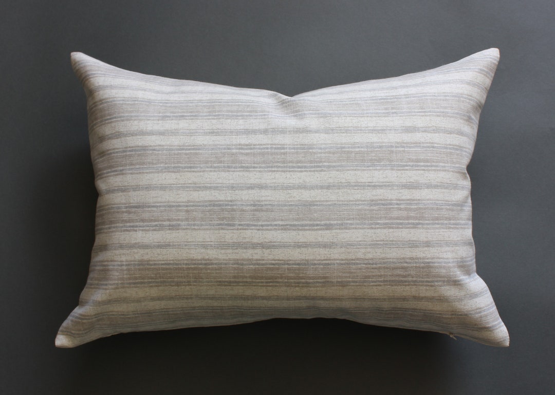 Striped Lumbar Pillow 14x20, Cream Lumbar Pillow Cover 12x20, Lumbar