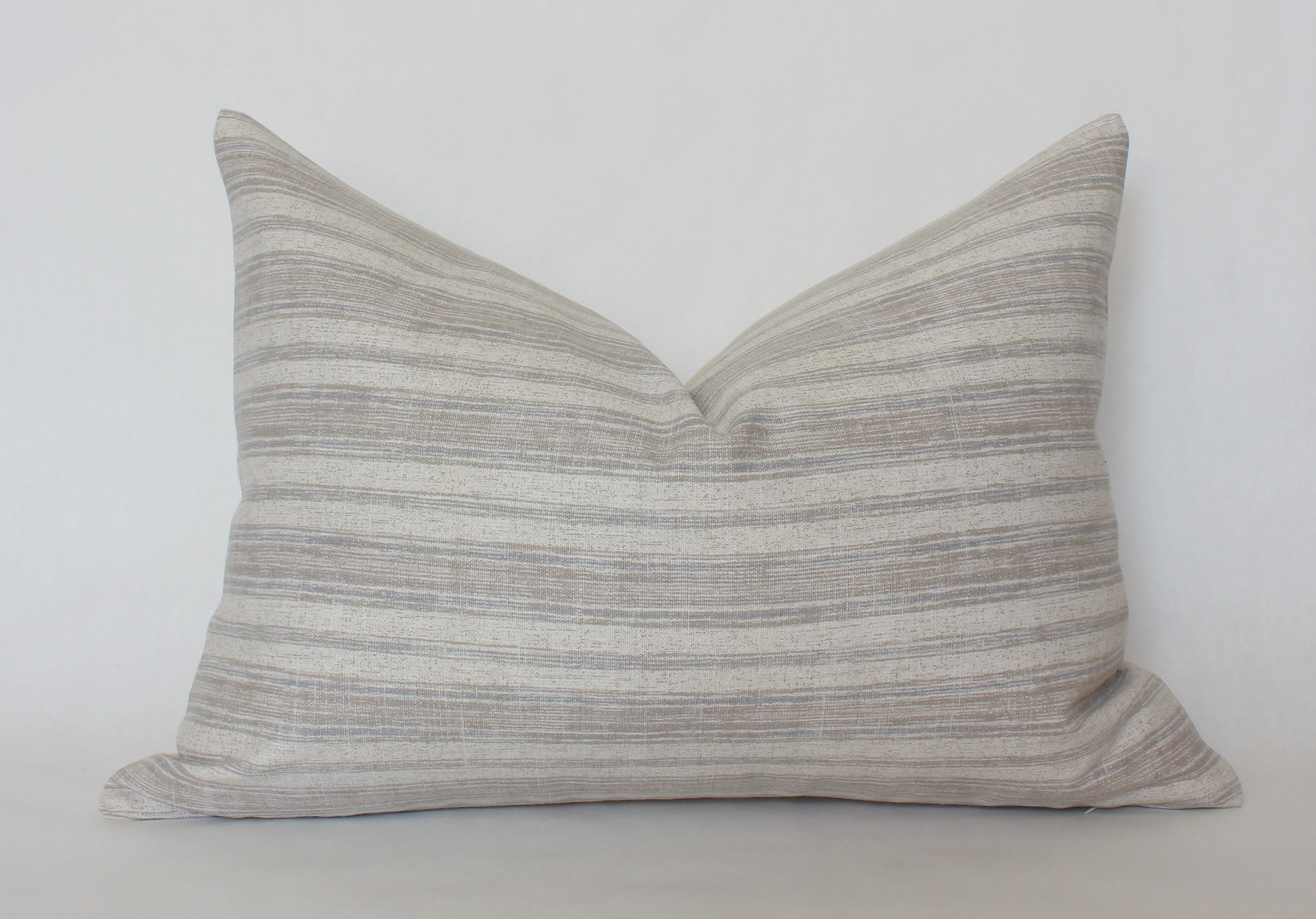 Striped Lumbar Pillow 14x20 Cream Lumbar Pillow Cover 12x20 Etsy