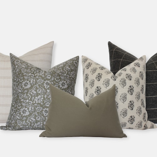 Sofa Pillow Set Throw Pillows for Couch Green Modern Pillow Etsy