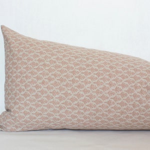 Blush Langes Lendenkissen 14x36, Übergroßes Lendenkissen in Blush, Lendenkissen für Bett, Langes Lendenkissen Floral, Extralanges Lendenkissen