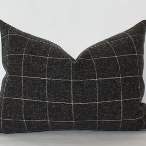 Moroccan Pillow - Lumbar Thick-n-Thin - Saraya - Black & Grey