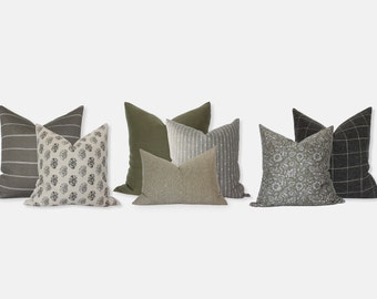 Sectional Sofa Pillow Covers, Neutral Pillow Combinations, Pillow Set for Sectional, Brown Cream Pillows, Sectional Couch Cushions || Kea