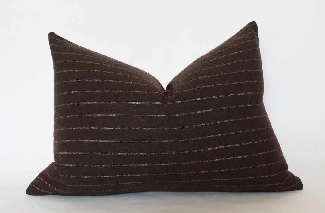 Brown Lumbar Pillow 12x20 Chocolate Brown Throw Pillow Etsy