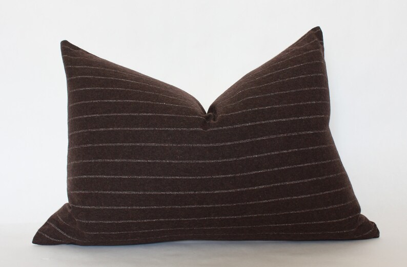 Brown Lumbar Pillow 12x20 Chocolate Brown Throw Pillow Etsy