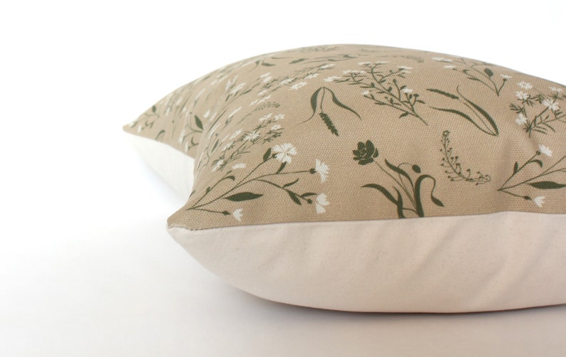 Tan Floral Pillow Cover Neutral Throw Pillow Beige Floral Etsy