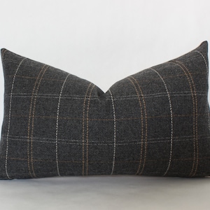 black lumbar pillow 12x20