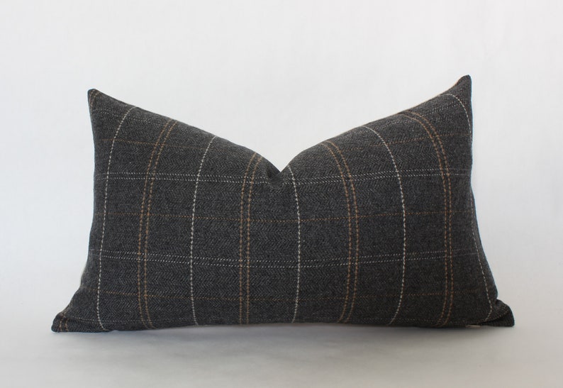 black lumbar pillow 12x20