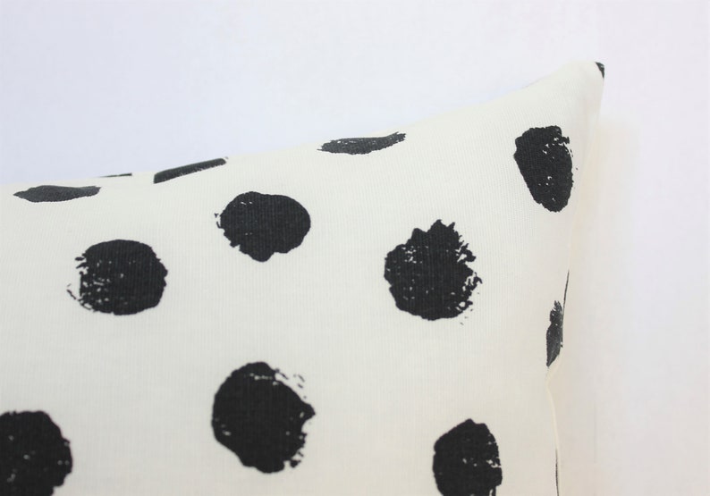 Polka Dot Pillow Covers 18x18 Black and White Throw Pillow Etsy