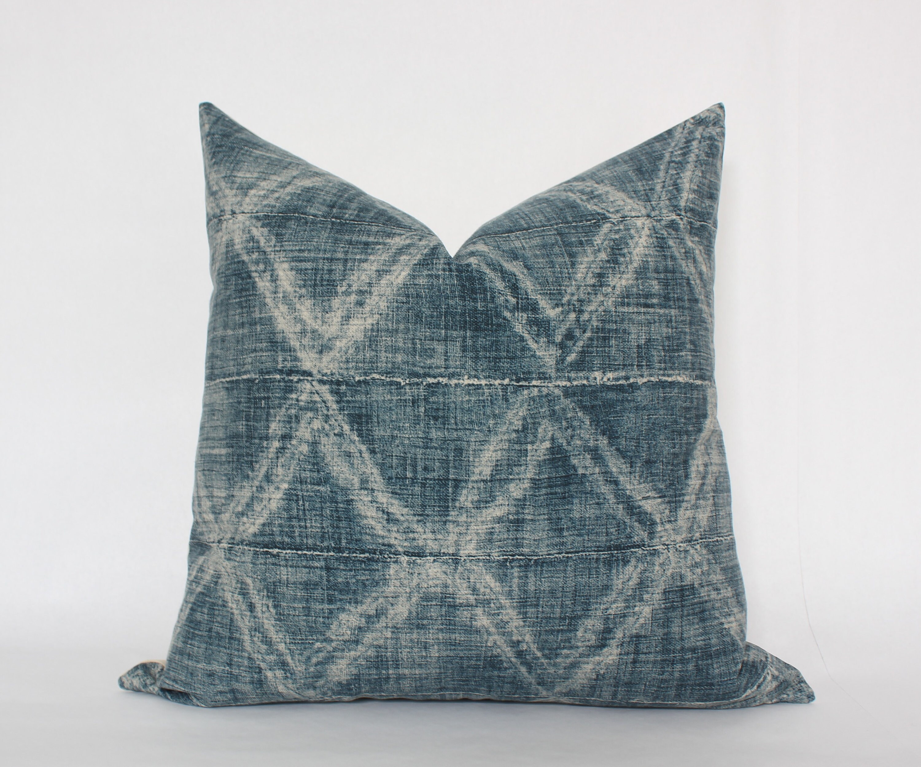Denim Teal Throw Pillow Covers 20x20 Beige and Teal Pillow Etsy