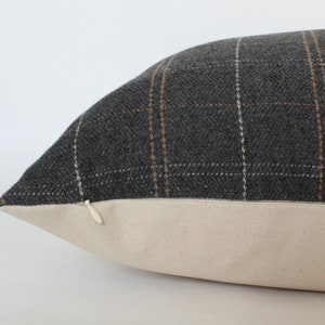 charcoal pillow cover with invisible zipper