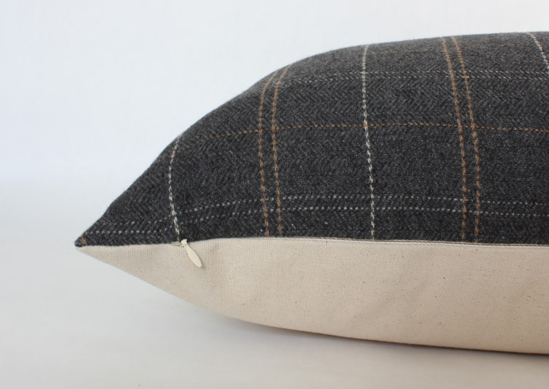 charcoal pillow cover with invisible zipper