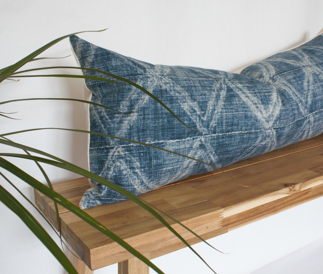 Denim lumbar clearance pillow