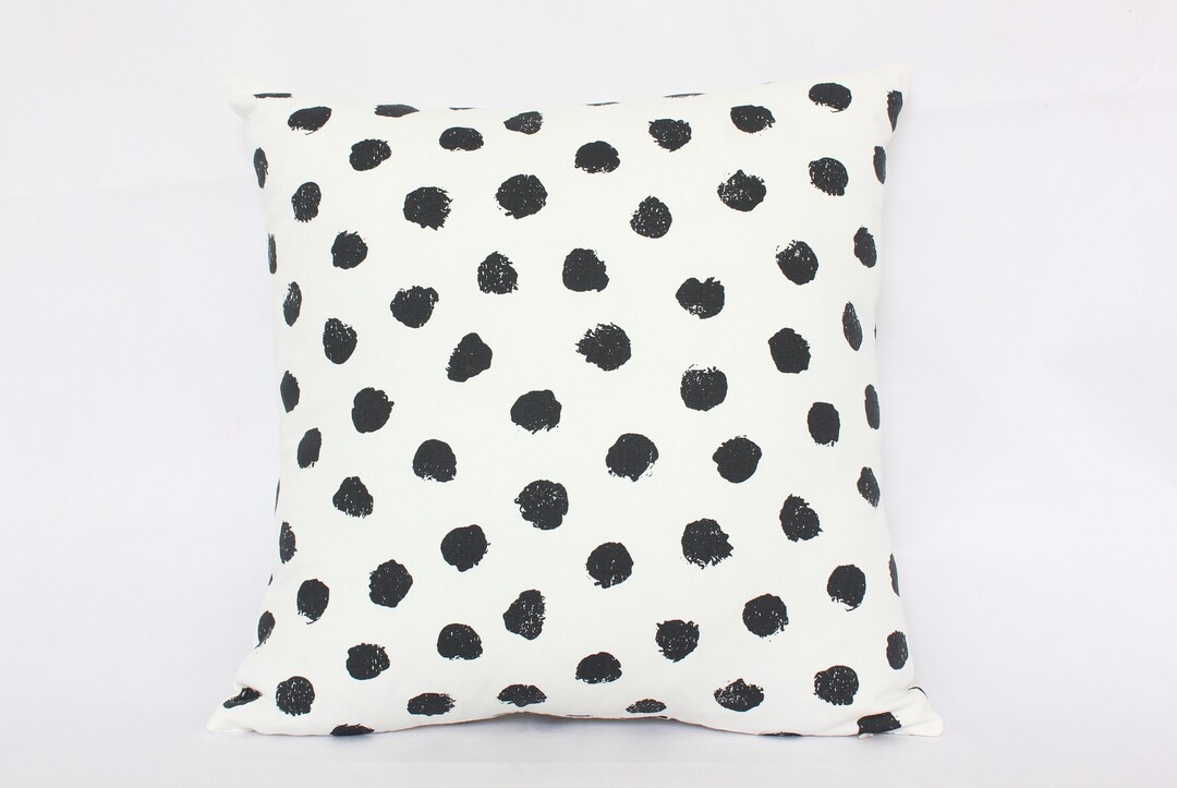 Polka Dot Pillow Covers 18x18 Black and White Throw Pillow Etsy