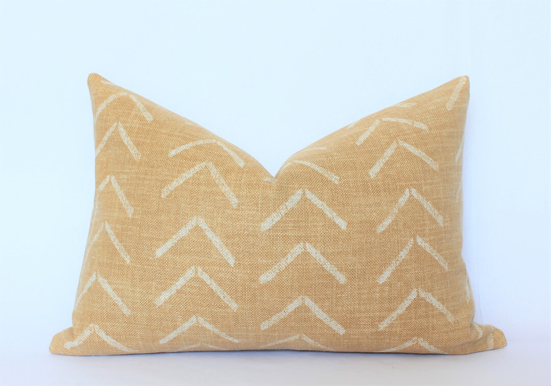Yellow Lumbar Pillow Cover 12x20, Mustard Lumbar Throw Pillow 12x20