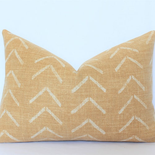 Yellow Lumbar Pillow Cover 12x20 Mustard Lumbar Throw Pillow Etsy