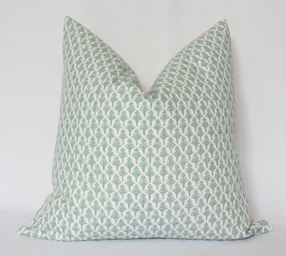 Sage Green Floral Pillow, Sage Green Throw Pillow 20x20, Neutral