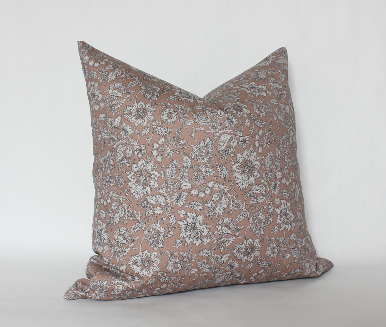 Dusty Rose Pillow Cover, Mauve Throw Pillow 20x20, Floral Designer