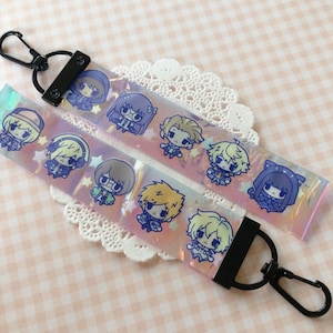 NTWEWY Holo PVC Strap Keychain Double-sided