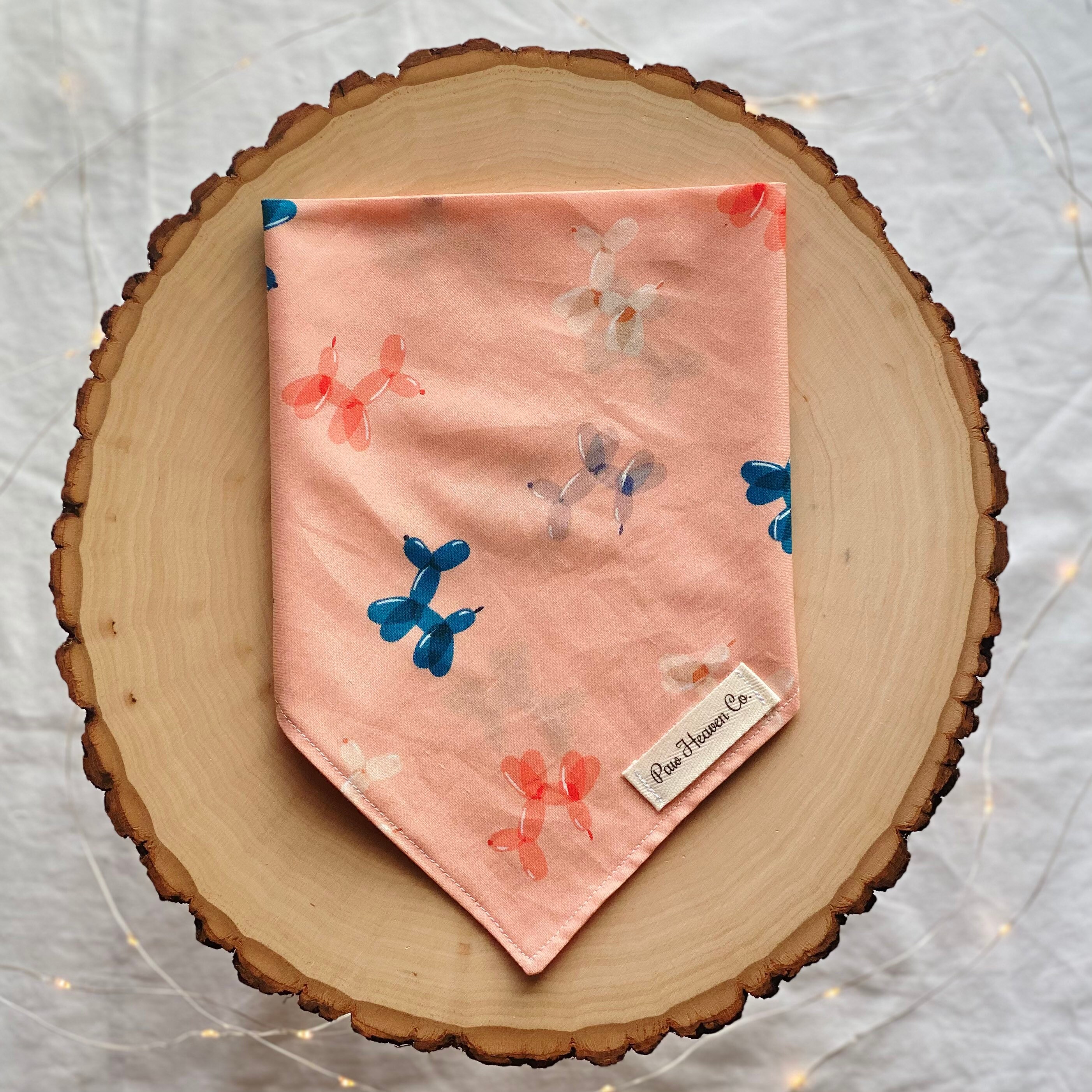 Pink balloon animals bandana snapon etsy Pink balloon animals bandana snapon etsy