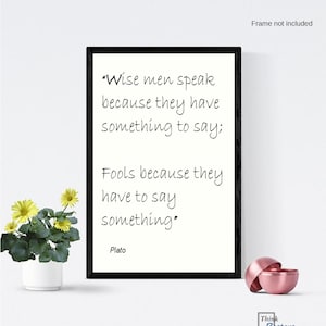 Poster print - Famous insightful quote by ancient philosopher Plato