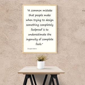 Poster print - Famous quote by author Douglas Adams