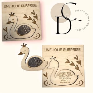 Carte puzzle 1 pièce thème cygne